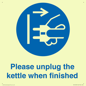 Please unplug the kettle when finished